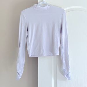White crop top, turtle neck long sleeve- size medium